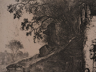 Adriaan van OSTADE : Le repos des paysans, Gravure signée