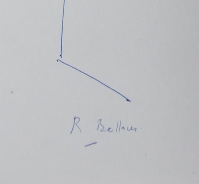 Raymond BELLOUR : Le trait d'arbre, Autographe et dessin original signé