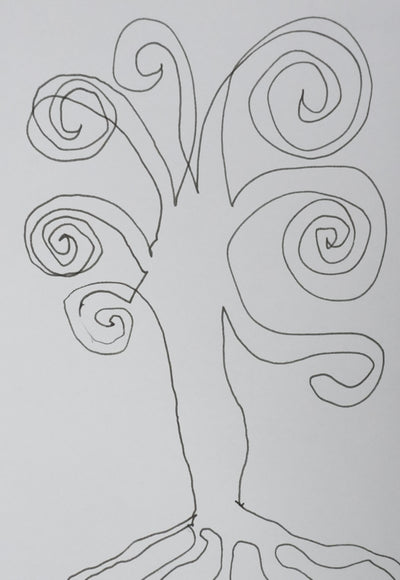 Daniel ODIER : L'arbre aux arabesques, Autographe et dessin original signé