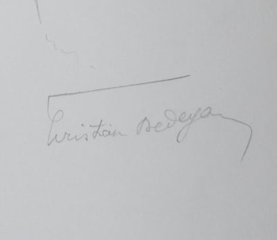 Christian DEDEYAN : L'arbre grisonnant, Autographe et dessin original signé