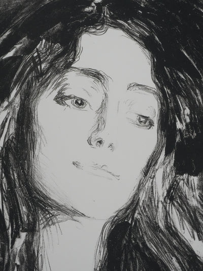 Edvard MUNCH : Broche, Eva Mudocci, Lithographie signée