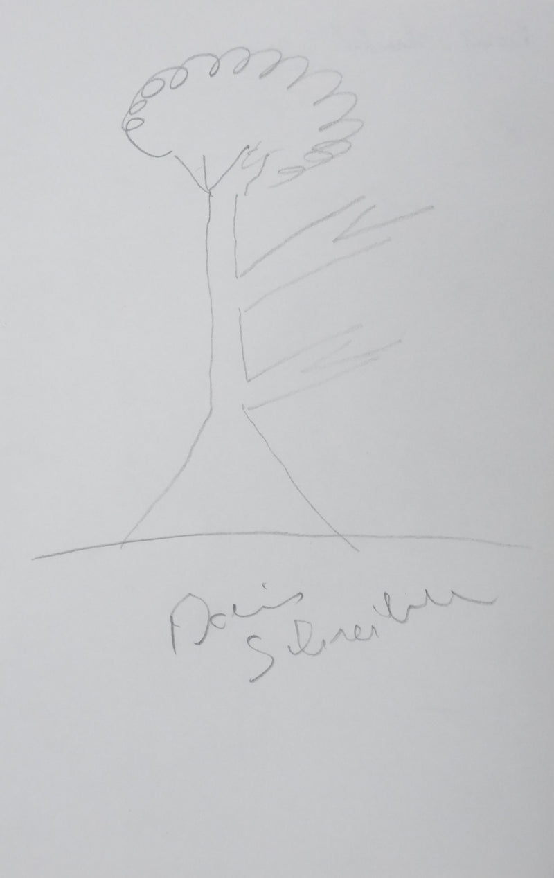 Boris SCHREIBER : Arbre aux deux branches, Autographe et dessin original signé