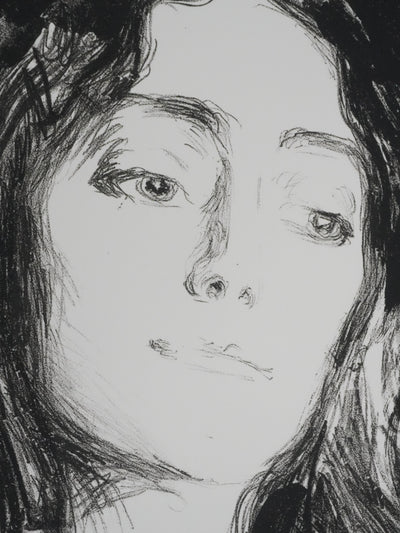 Edvard MUNCH : Broche, Eva Mudocci, Lithographie signée