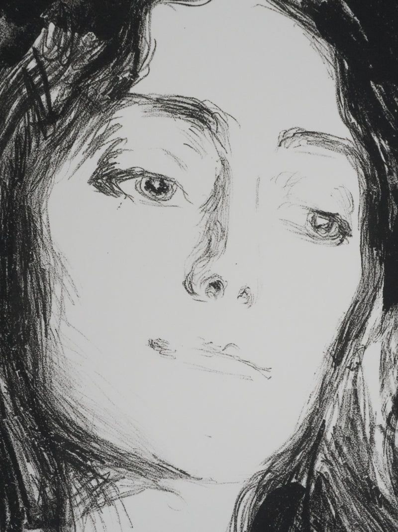 Edvard MUNCH : Broche, Eva Mudocci, Lithographie signée