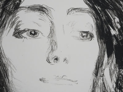 Edvard MUNCH : Broche, Eva Mudocci, Lithographie signée