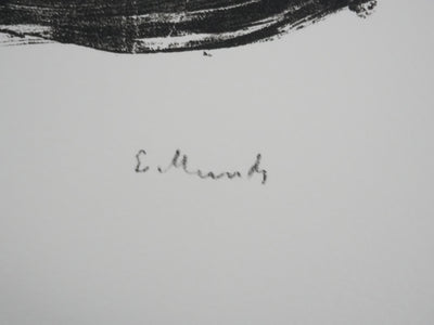 Edvard MUNCH : Broche, Eva Mudocci, Lithographie signée