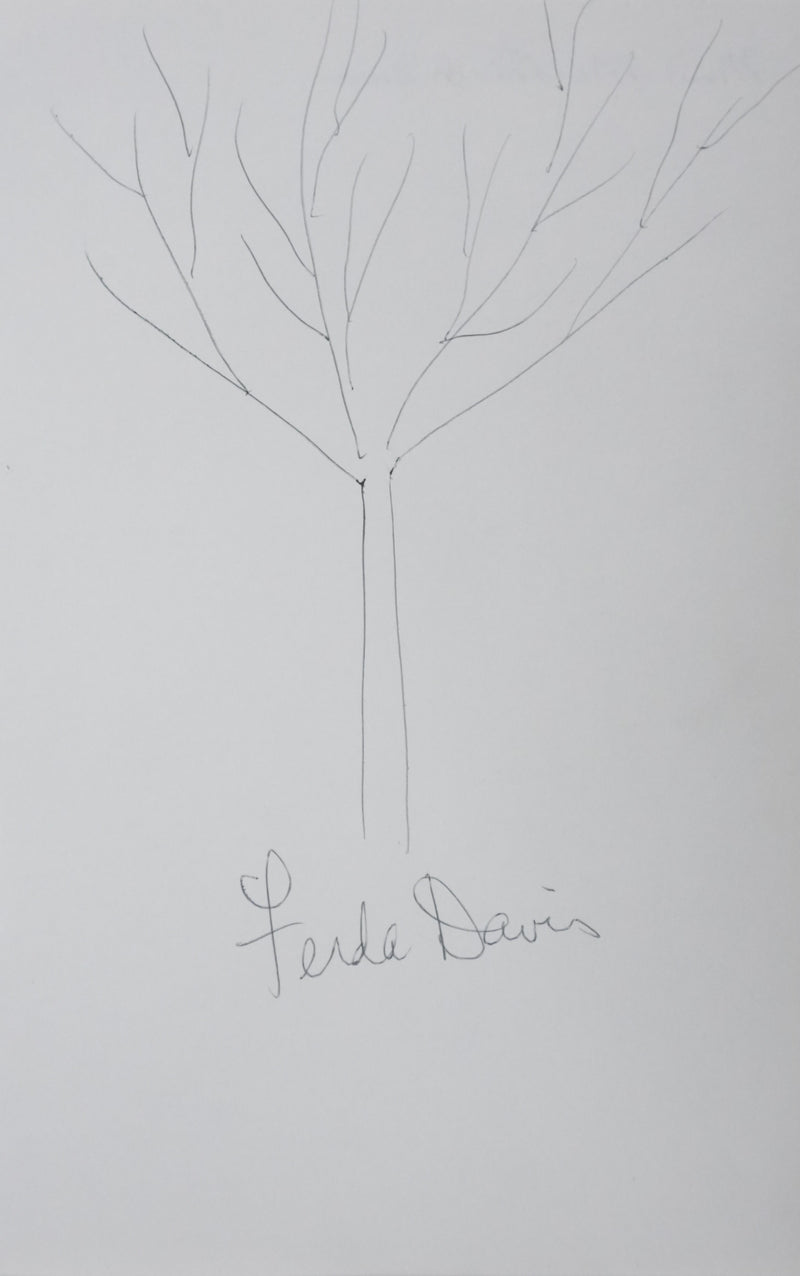 DAVIS : Les feuilles invisibles, Autographe et dessin original signé