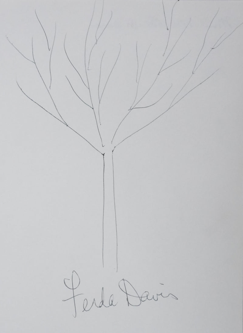 DAVIS : Les feuilles invisibles, Autographe et dessin original signé