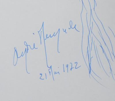 André REMACLE : Le végétal bleu, Autographe et dessin original signé