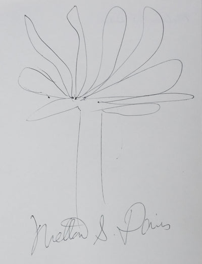 Melton S DAVIS : L'arbre garni, Autographe et dessin original signé