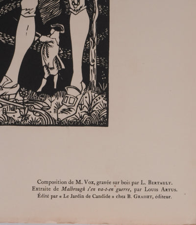 Maximilien VOX : Malbrough s'en va-t-en guerre, Gravure