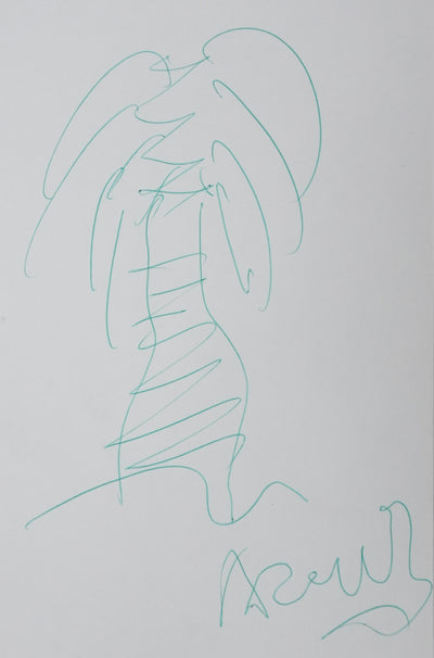 ALEXANDROFF : Les écorces vertes, Autographe et dessin original signé