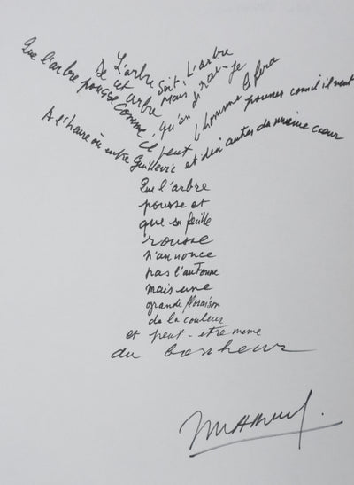 Jean MARCUNA : L'arbre des mots, Autographe et dessin original signé