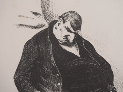 Honoré DAUMIER (d'après) : Le repos, Gazan, Lithographie