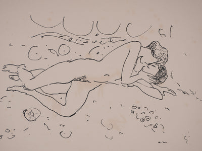 Albert MARQUET : Le baiser, Lithographie originale signée