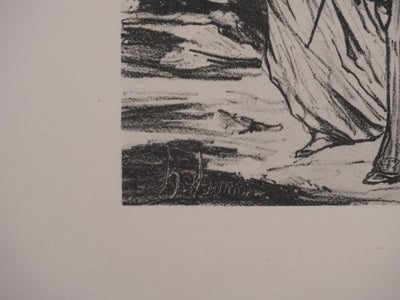 Honoré DAUMIER (d'après) : L'amour naissant, Lithographie signée