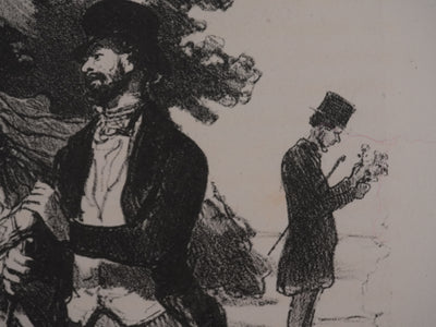 Honoré DAUMIER (d'après) : L'amour naissant, Lithographie signée