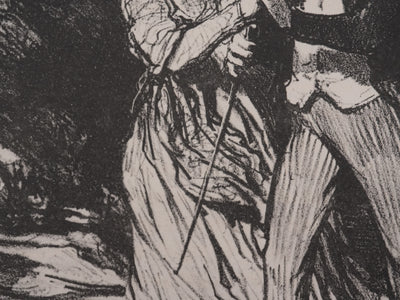 Honoré DAUMIER (d'après) : L'amour naissant, Lithographie signée