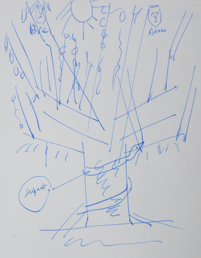 Roger CARATINI : Le faux arbre de la fausse science, Autographe et dessin original signé