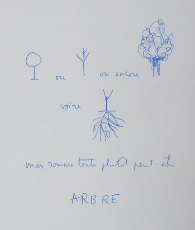 Lucien SEVE : Sonne comme un arbre, Autographe et dessin original signé