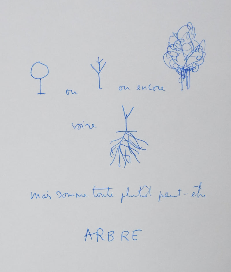 Lucien SEVE : Sonne comme un arbre, Autographe et dessin original signé