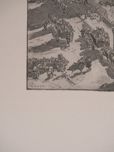 Daniel VIERGE : La tour Saint-Jacques, Gravure originale signée