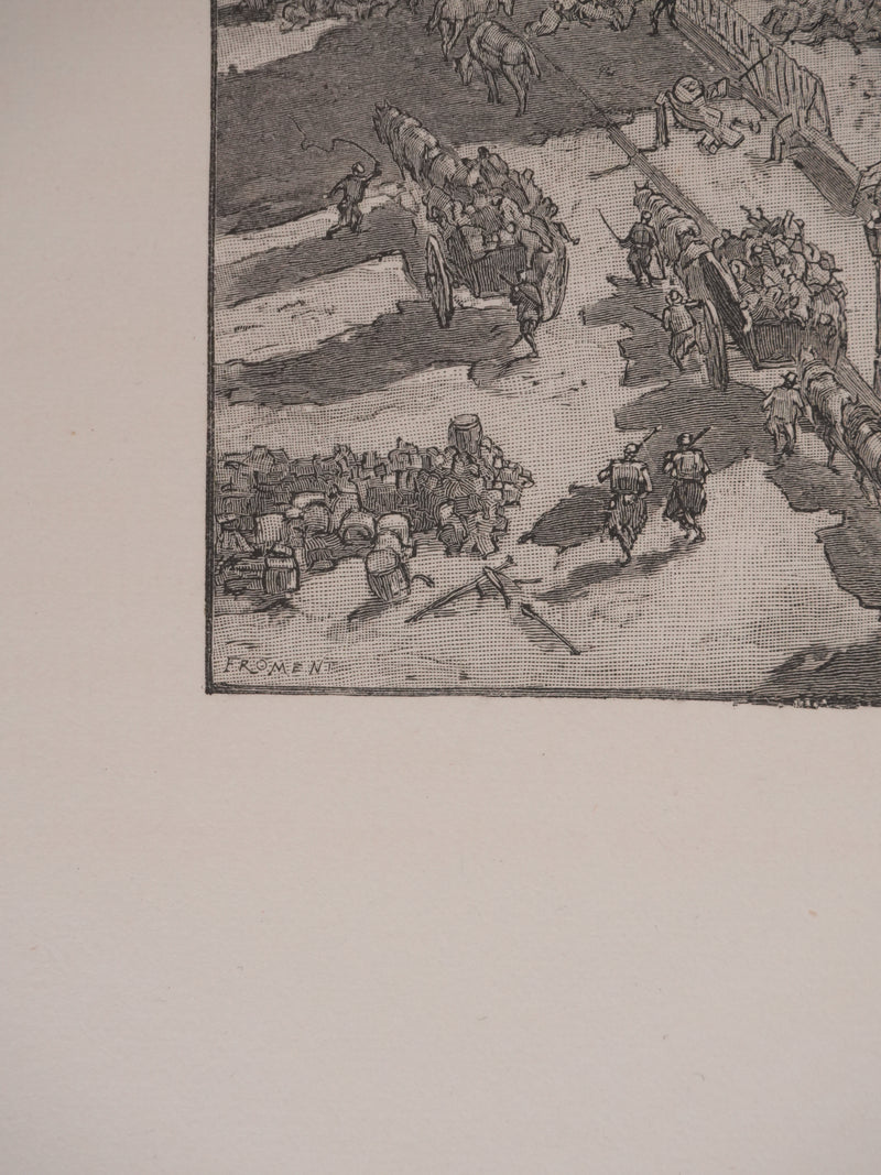 Daniel VIERGE : La tour Saint-Jacques, Gravure originale signée