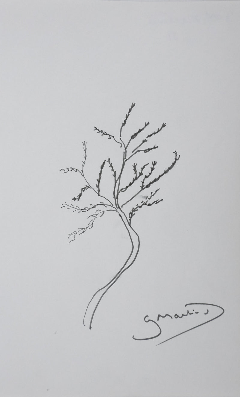 Gilles MARTINET : La branche noire, Autographe et dessin original signé