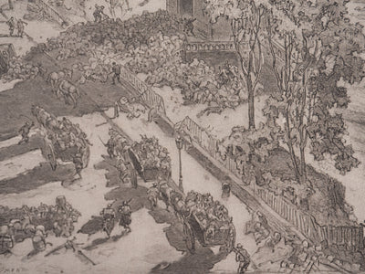 Daniel VIERGE : La tour Saint-Jacques, Gravure originale signée