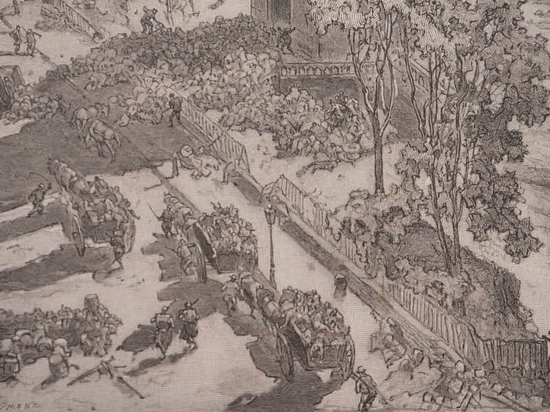 Daniel VIERGE : La tour Saint-Jacques, Gravure originale signée
