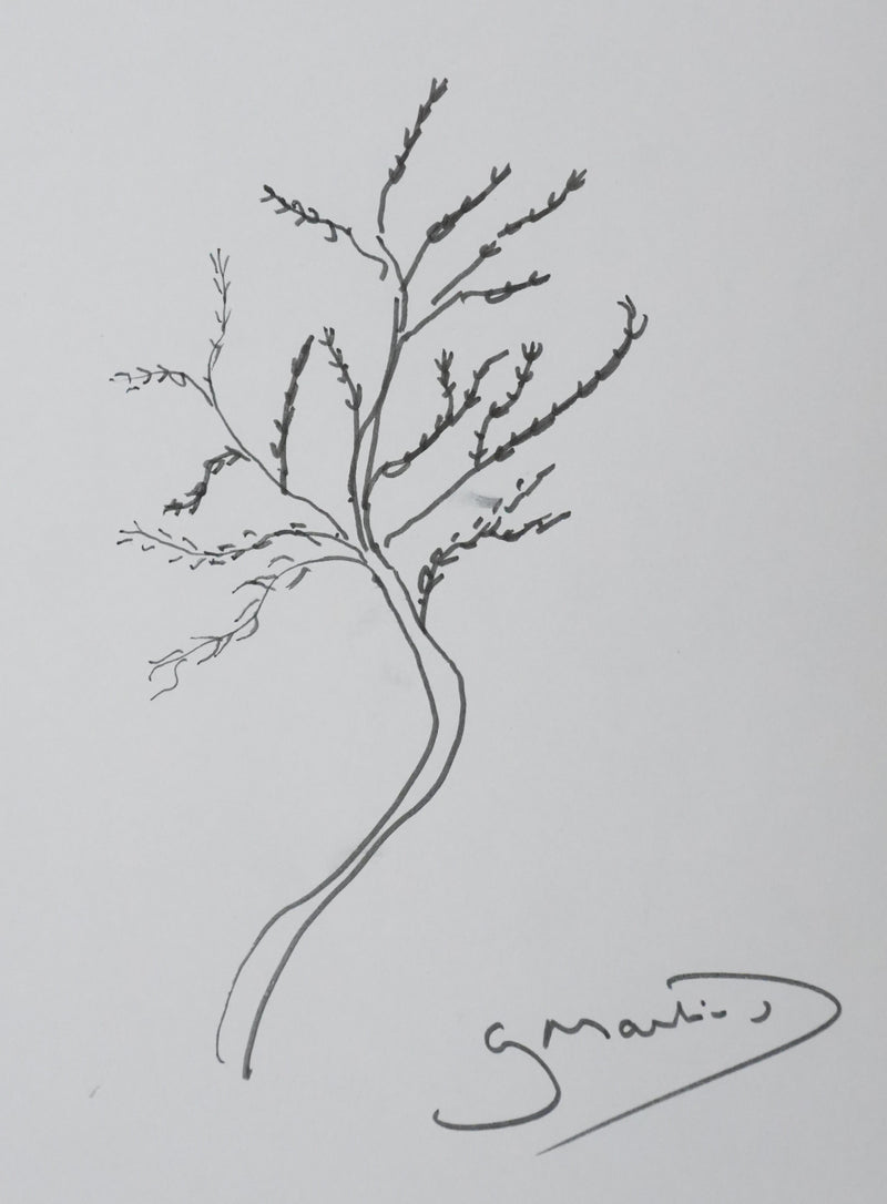 Gilles MARTINET : La branche noire, Autographe et dessin original signé