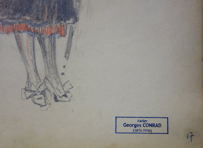 Georges CONRAD : La bourgeoise du Café de la Paix, Dessin original signé