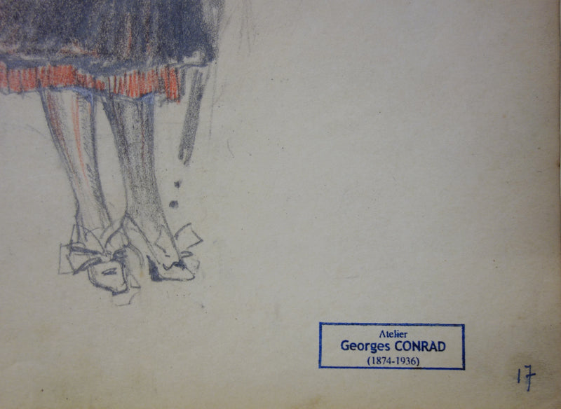Georges CONRAD : La bourgeoise du Café de la Paix, Dessin original signé