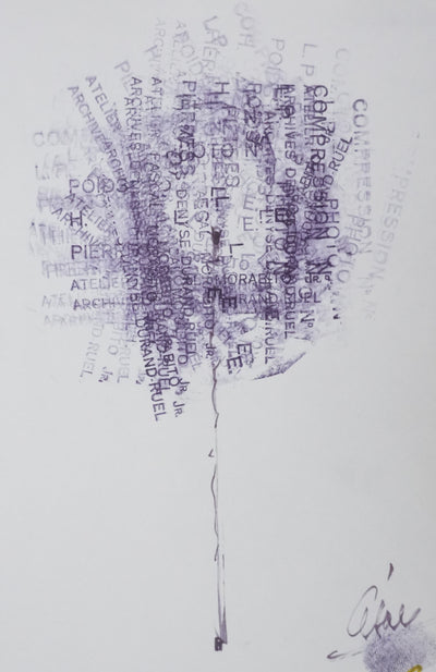 CESAR : Arborescence violette, Dessin original signé