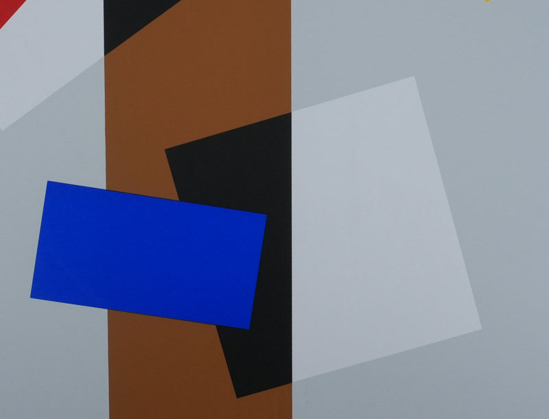 Joel FROMENT : Composition à la ligne dorée, Sérigraphie originale signée