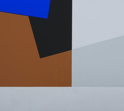 Joel FROMENT : Composition à la ligne dorée, Sérigraphie originale signée