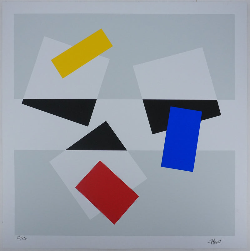 Joel FROMENT : Composition colorée, Sérigraphie originale signée