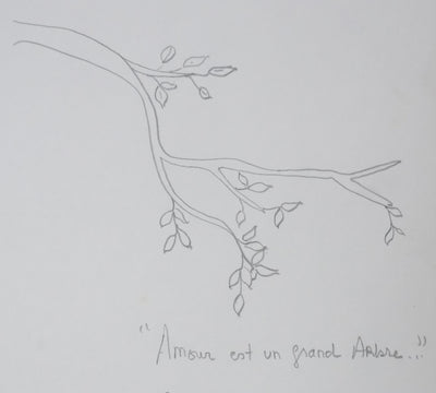 Sabine SERVAN SCHREIBER : L'amour est un grand arbre, Autographe et dessin original signé