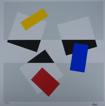 Joel FROMENT : Composition colorée, Sérigraphie originale signée