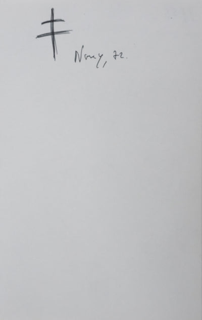 Jean Jacques SERVAN SCHREIBER : La croix, Autographe et dessin original signé