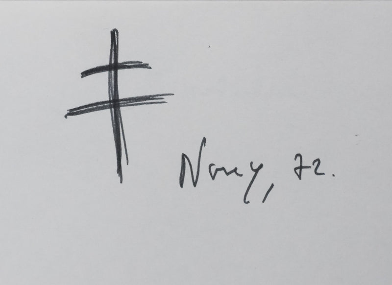 Jean Jacques SERVAN SCHREIBER : La croix, Autographe et dessin original signé