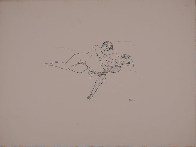 Albert MARQUET : Le câlin, Lithographie originale signée