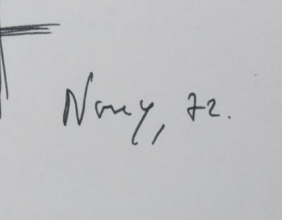 Jean Jacques SERVAN SCHREIBER : La croix, Autographe et dessin original signé