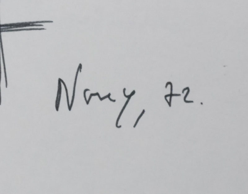 Jean Jacques SERVAN SCHREIBER : La croix, Autographe et dessin original signé