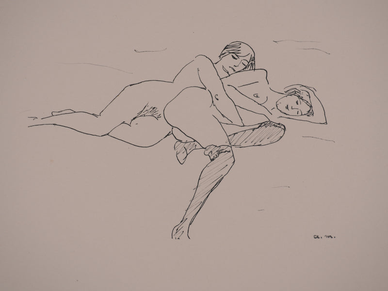 Albert MARQUET : Le câlin, Lithographie originale signée