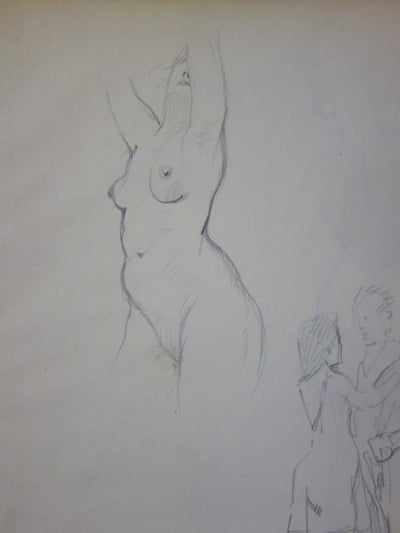 Georges CONRAD : Les amants, Dessin original signé