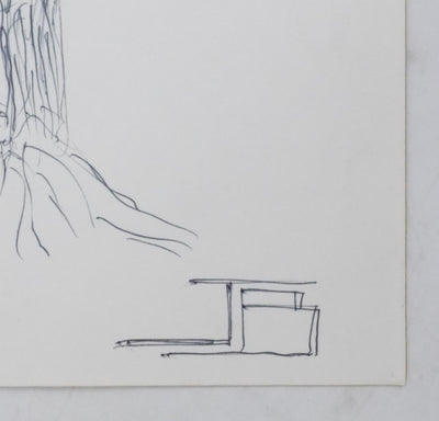 BOURNEUF : L'hêtre et le chêne entrelacé, Autographe et dessin original signé