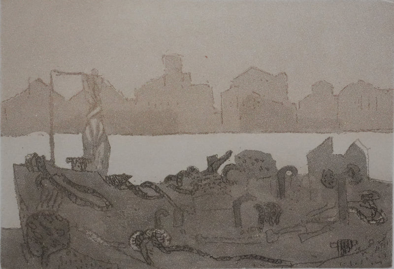 Zoran MUSIC : Venise, Canal de la Giudecca, Gravure originale