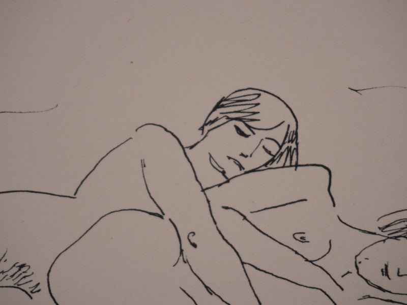 Albert MARQUET : Le câlin, Lithographie originale signée