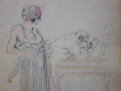 Georges CONRAD : L'accord, Dessin original signé
